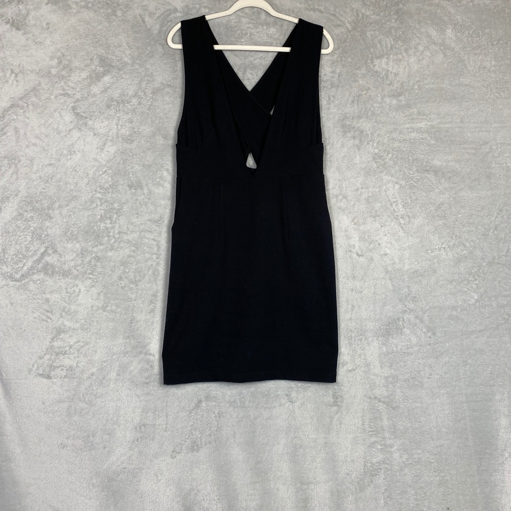Annie 50 Black Sleeveless Cross Back Mini Dress Size Large Made in Canada